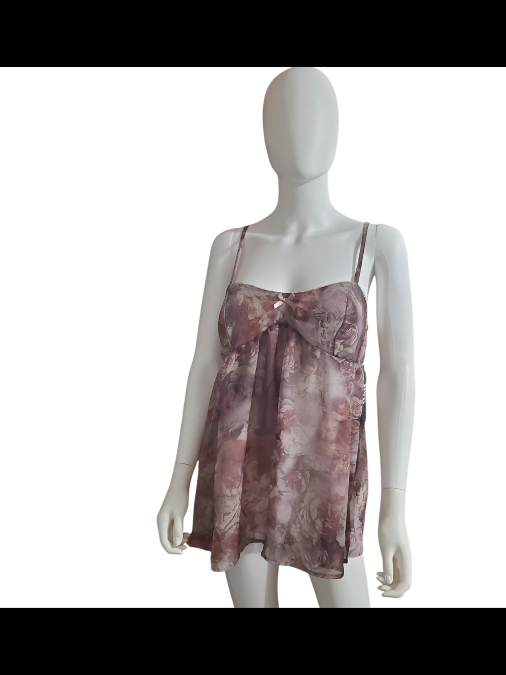 Madden NYC NWT Floral Babydoll Tank Top Purple Pink S